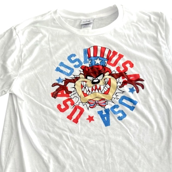 LOONEY TUNES TAZ T-Shirt USA UNISEX Size XXL White Shirt FAST SHIPPING 1351-9 - Picture 2 of 8